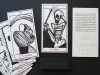 Tarot by Fritz Scholder in collaboration with Dan Mayer. Five of the artists favorite Tarot cards letterpress printed on handmade paper. Edition of 50, 4 remaining sets. 1987